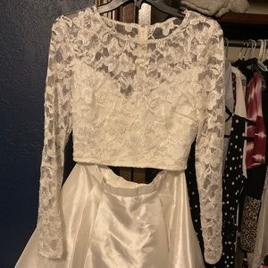 White lace and Satin Short Dress